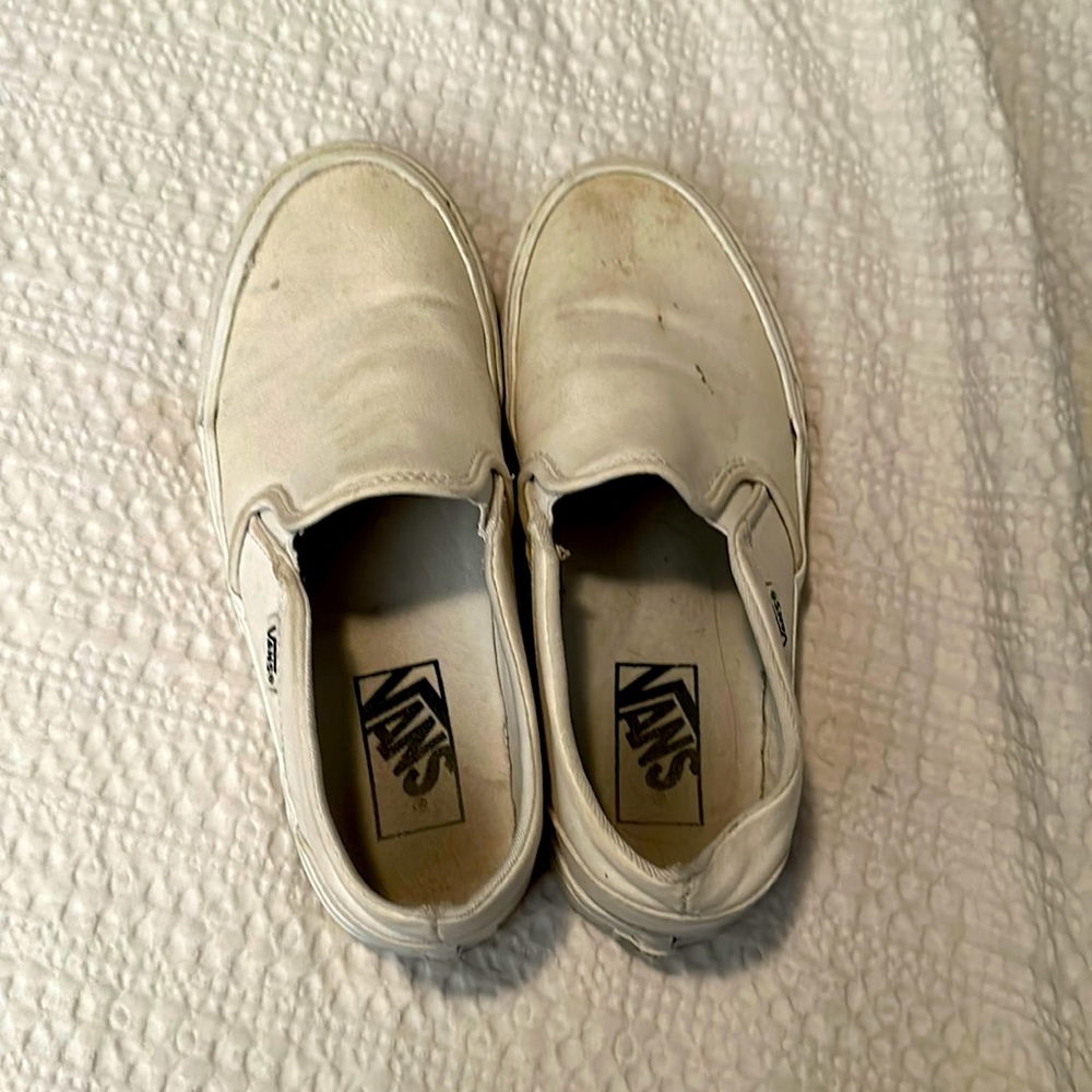 Crusty White Vans